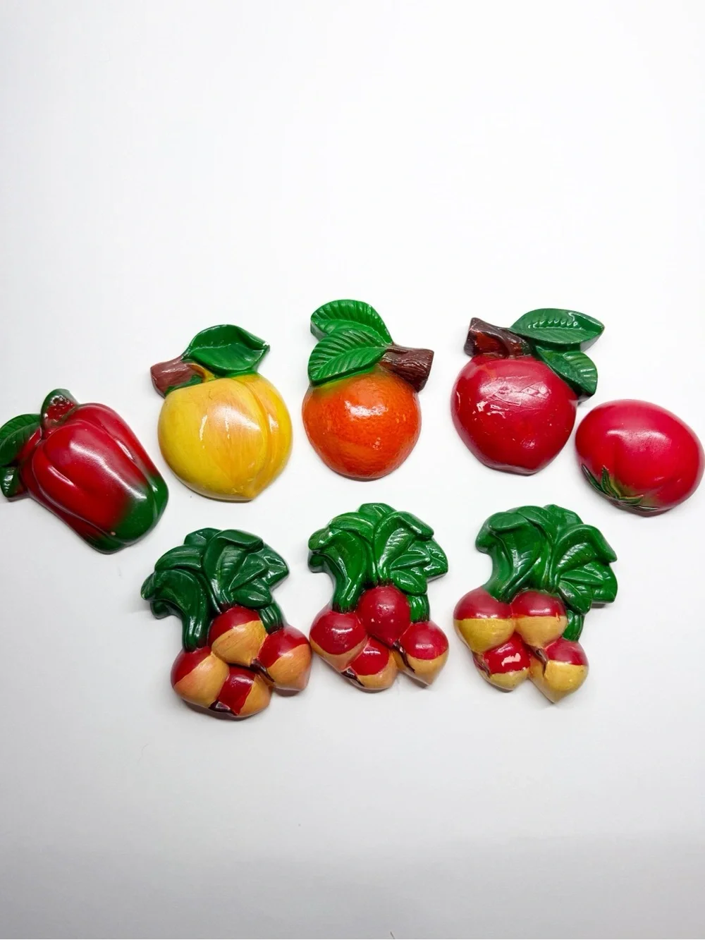 Vintage MCM Chalkware Fruits Vegetables Wall Art